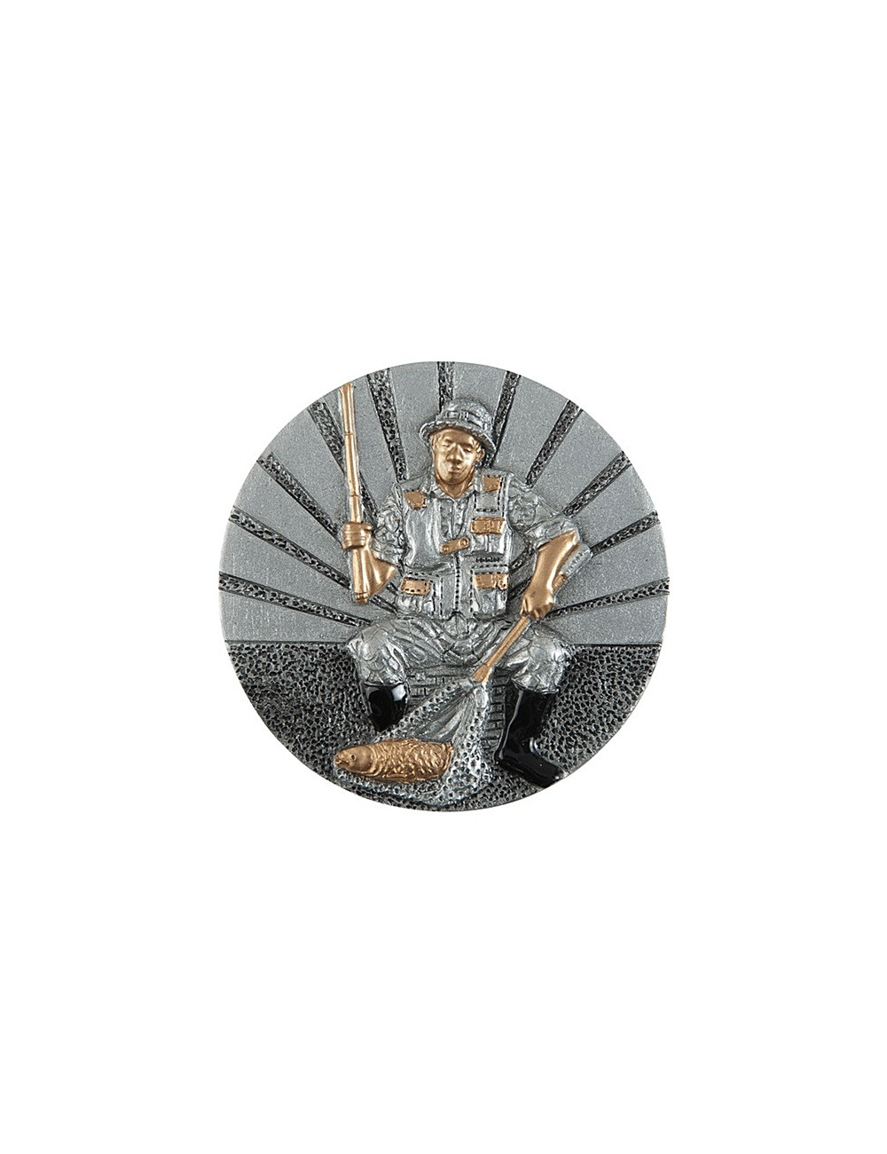 DX09 - Odlew-płaskorzeźba - wędkarstwo - średnica 70mm