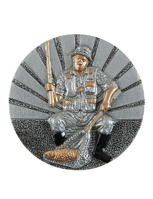 DX09 - Odlew-płaskorzeźba - wędkarstwo - średnica 70mm