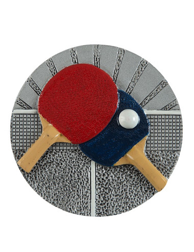 DX13 - Odlew-płaskorzeźba - tenis stołowy - średnica 70mm