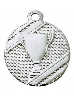 MDX006-S  Medal stalowy PUCHAR, kolor srebrny, średnica R-32mm