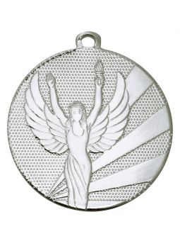 MDX007-S  Medal stalowy WIKTORIA, kolor srebrny, średnica R-32mm