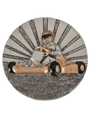 DX33 - Odlew-płaskorzeźba - karting - średnica 70mm