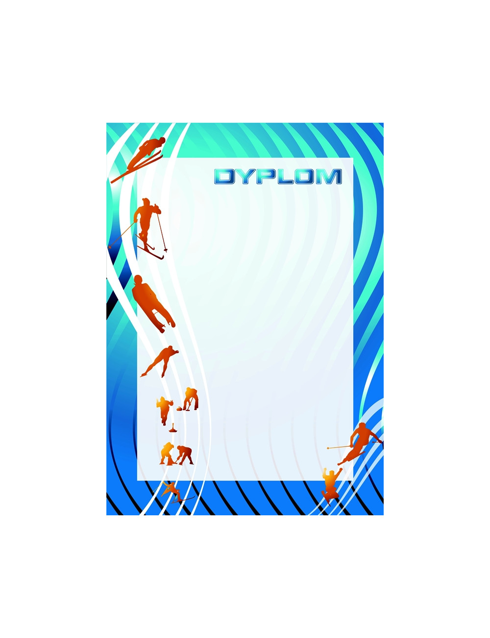 DYP 212 - FOLIOPAK (25szt) - Dyplom papierowy 200g format A4 - SPORTY ZIMOWE
