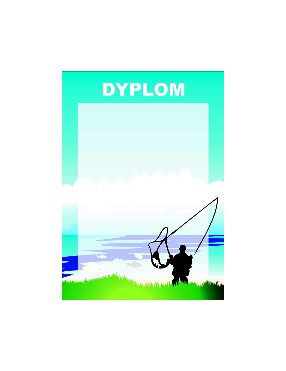 DYP 219  - FOLIOPAK (25szt) - Dyplom papierowy 200g format A4 - WĘDKARSTWO