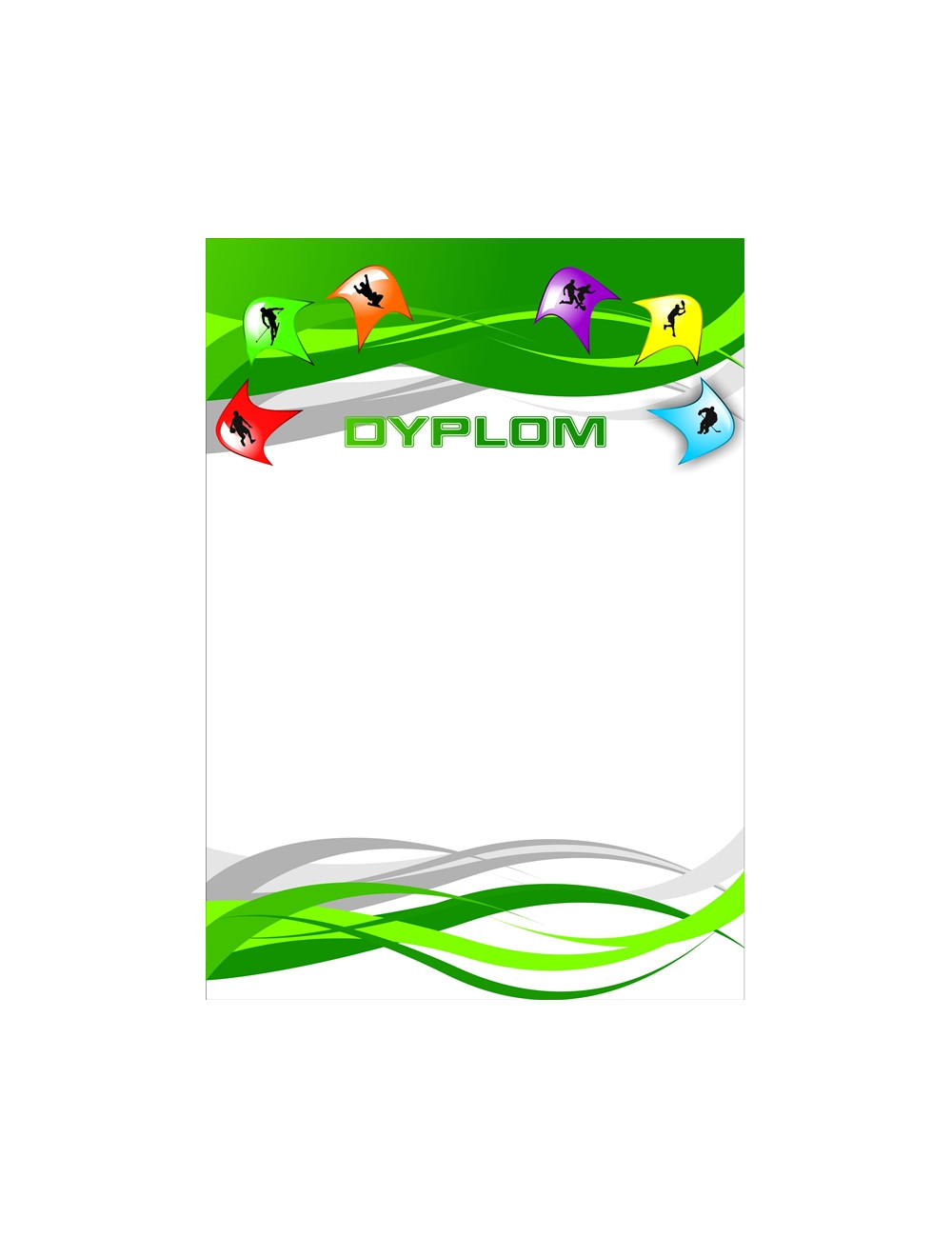DYP 221 - FOLIOPAK (25szt) - Dyplom papierowy 200g format A4 - OGÓLNO SPORTOWY