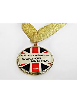 MDX200-G - Medal stalowy bez wkładki aluminiowej - kolor złoty, średnica 55mm