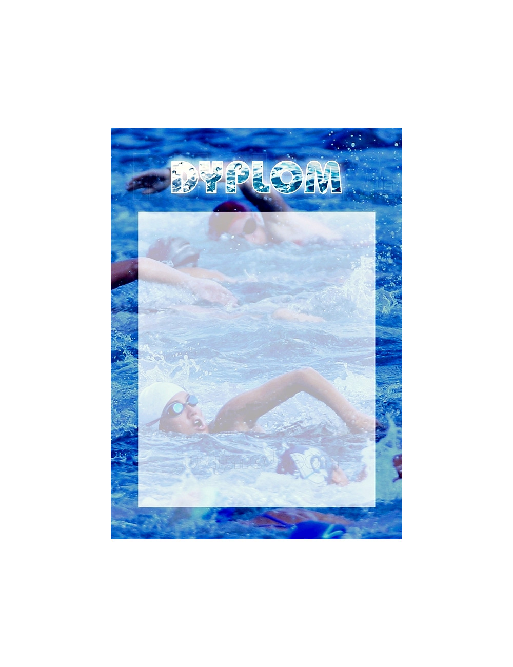 DYP 253 - FOLIOPAK (25szt) - Dyplom papierowy 200g format A4 - PŁYWANIE