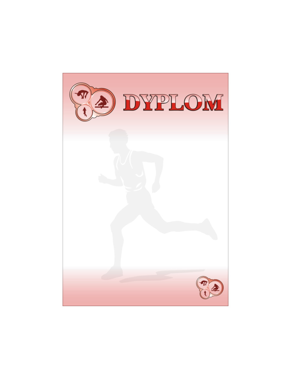 DYP 254 - FOLIOPAK (25szt) - Dyplom papierowy 200g format A4 - LEKKOATLETYKA