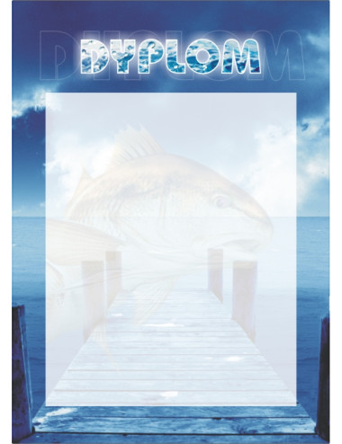 DYP 257 - FOLIOPAK (25szt) - Dyplom papierowy 200g format A4 - WĘDKARSTWO-RYBA