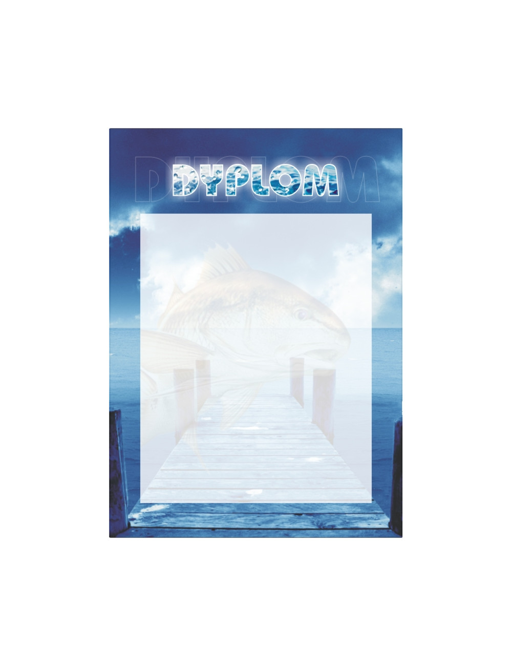 DYP 257 - FOLIOPAK (25szt) - Dyplom papierowy 200g format A4 - WĘDKARSTWO-RYBA