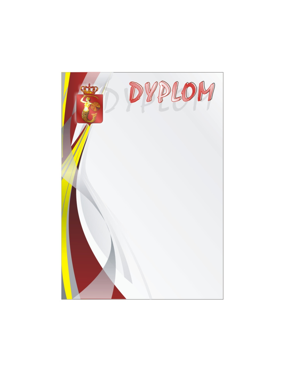 DYP 260 - FOLIOPAK (25szt) - Dyplom papierowy 200g format A4 - OGÓLNY-HERB W-WY