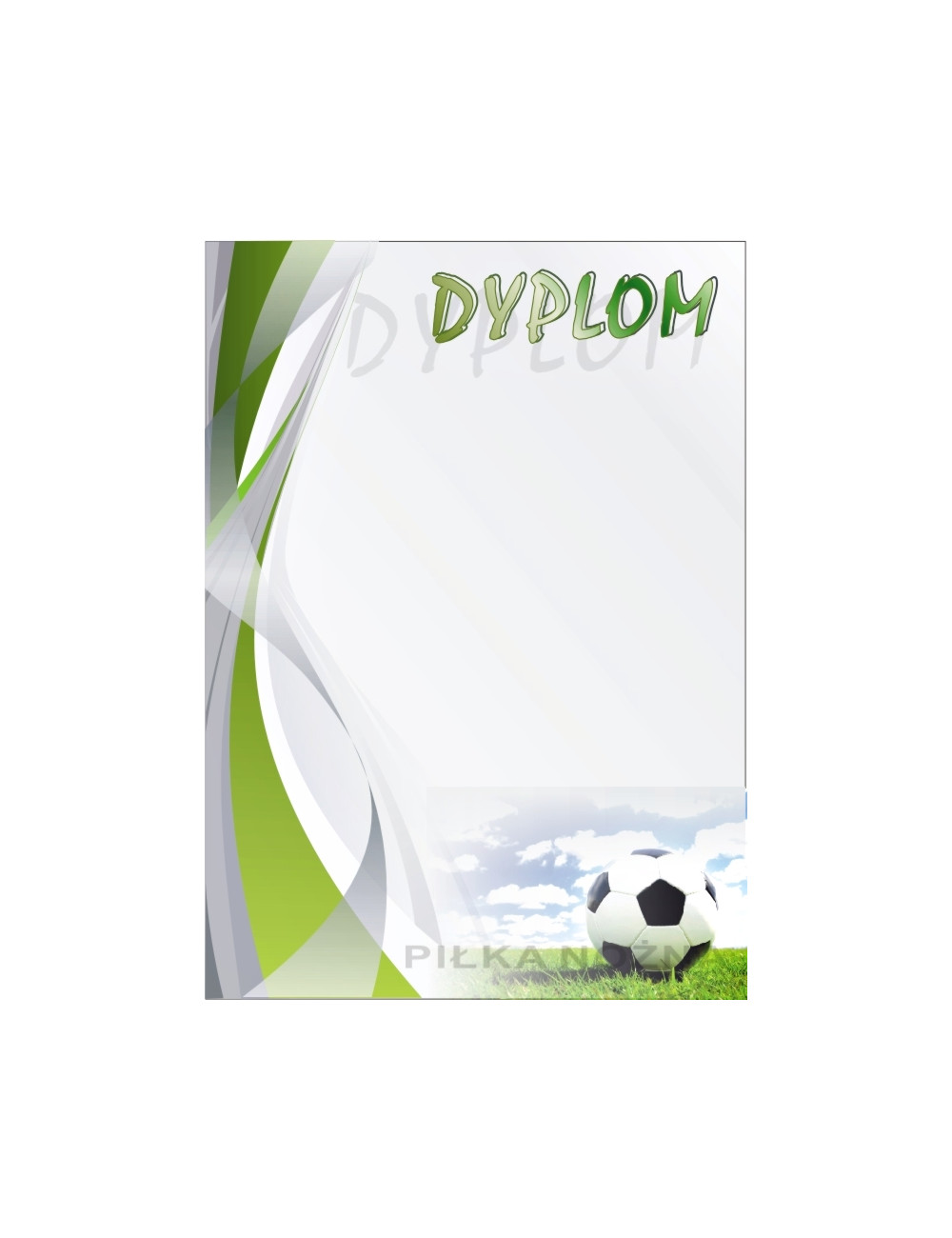 DYP 261 - FOLIOPAK (25szt) - Dyplom papierowy 200g format A4 - PIŁKA NOŻNA