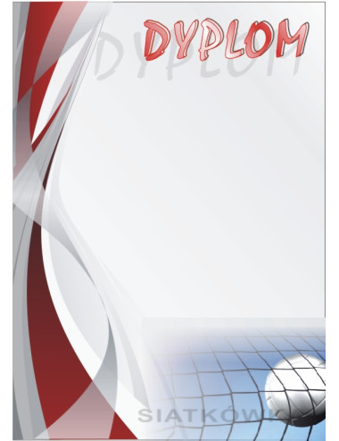 DYP 262 - FOLIOPAK (25szt) - Dyplom papierowy 200g format A4 - PIŁKA SIATKOWA
