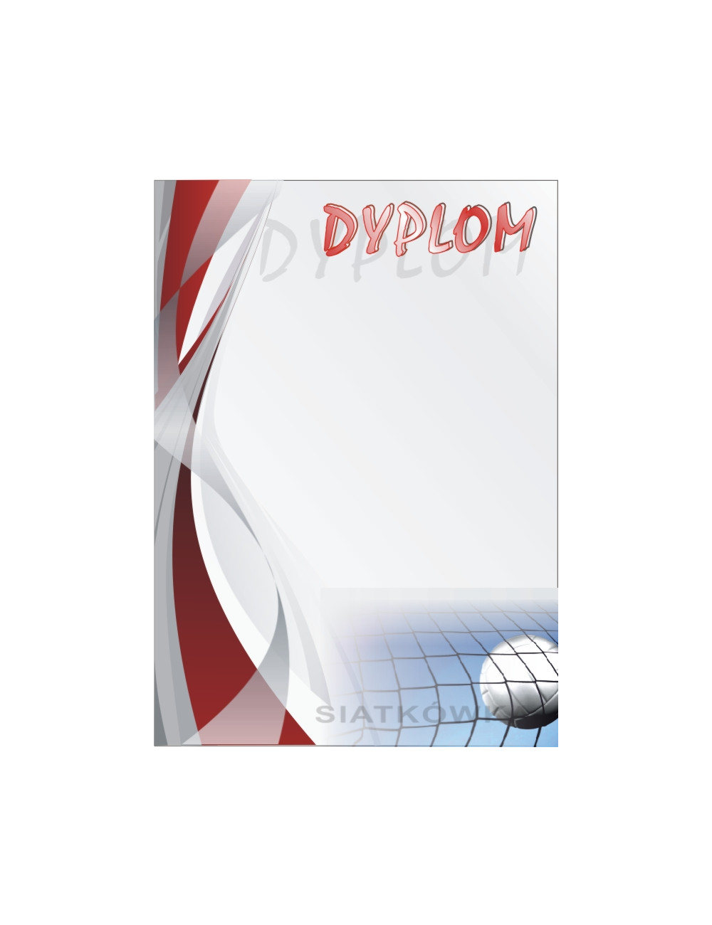DYP 262 - FOLIOPAK (25szt) - Dyplom papierowy 200g format A4 - PIŁKA SIATKOWA