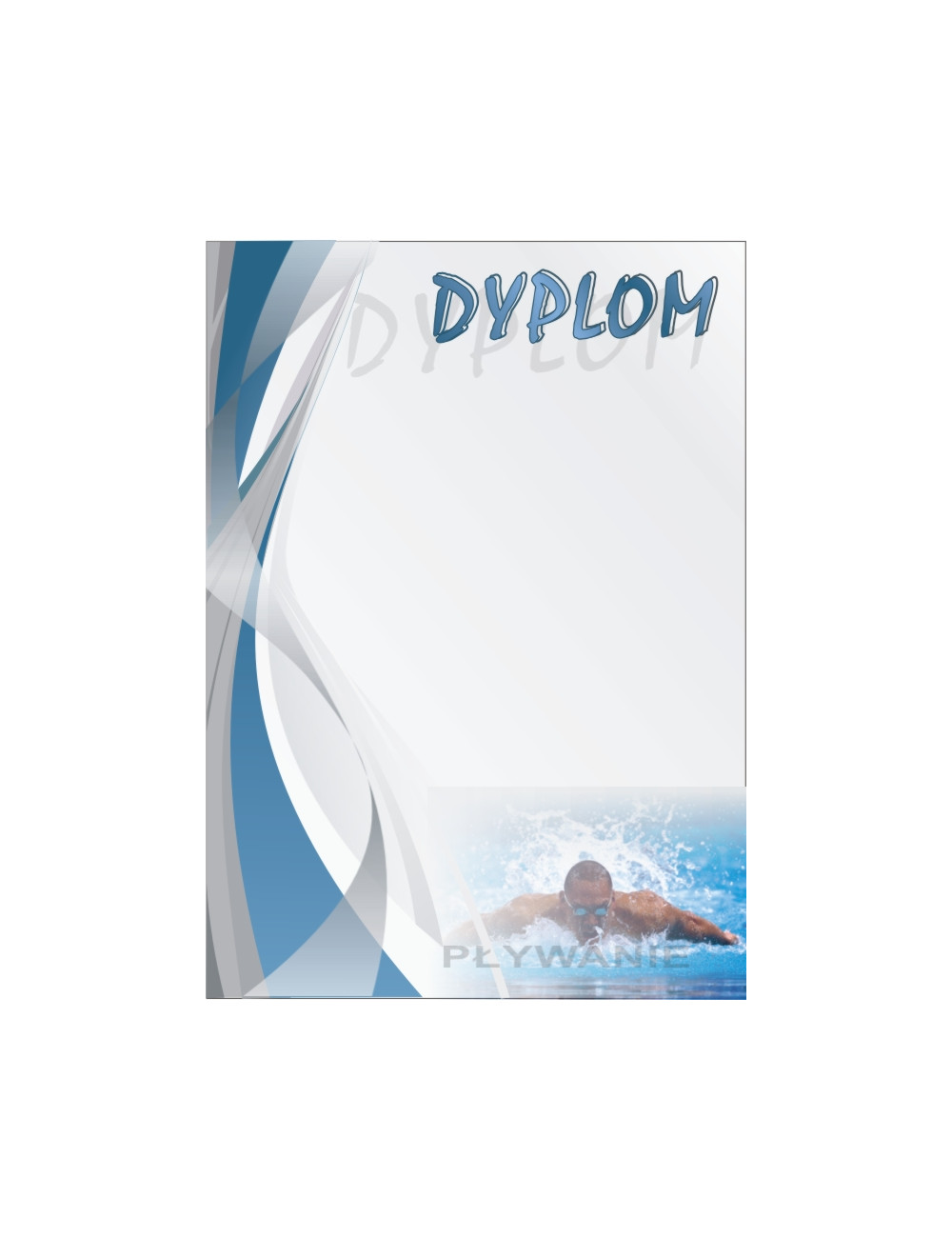 DYP 263 - FOLIOPAK (25szt) - Dyplom papierowy 200g format A4 - PŁYWANIE