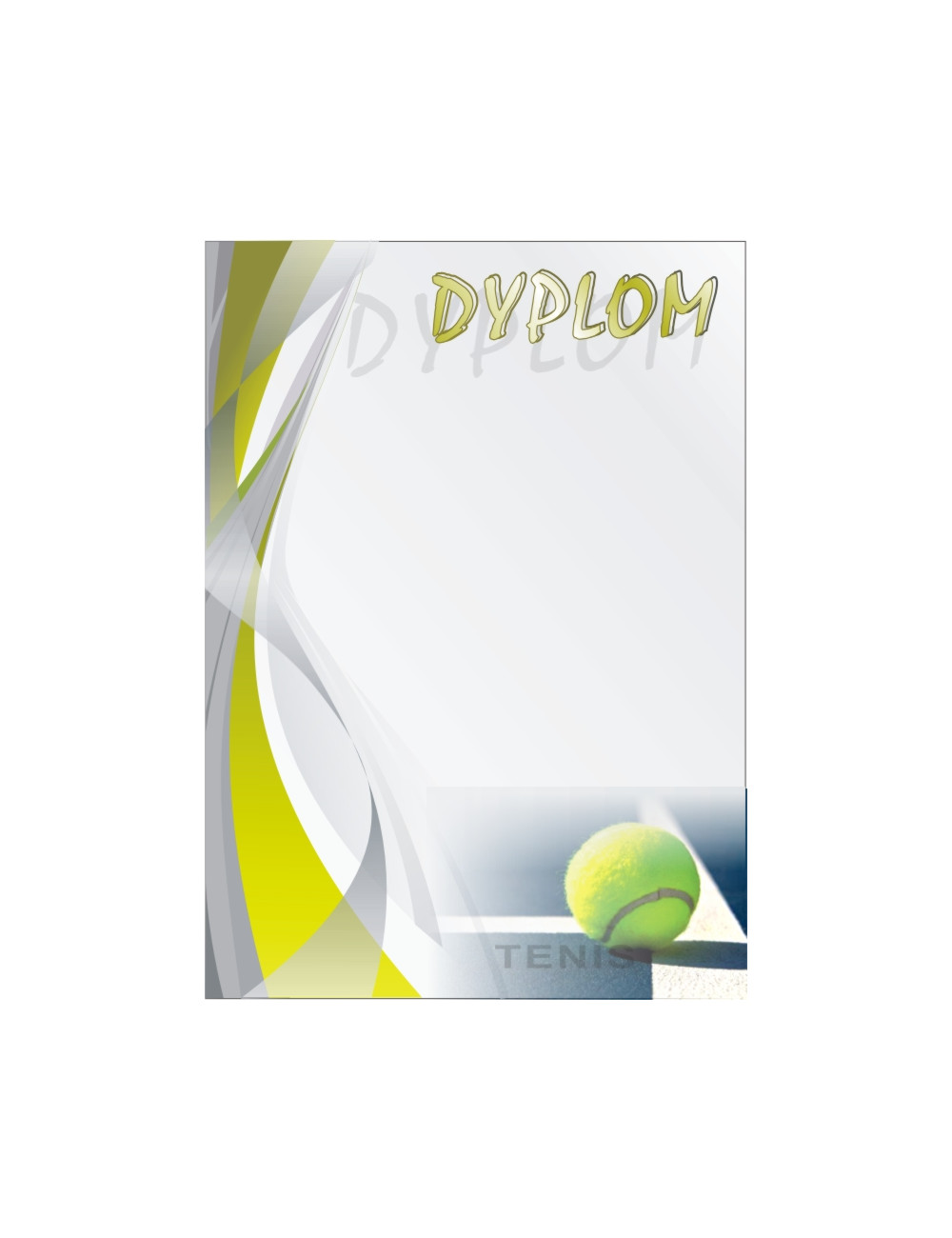 DYP 264 - FOLIOPAK (25szt) - Dyplom papierowy 200g format A4 - TENIS ZIEMNY
