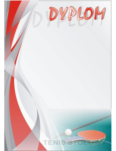 DYP 267 - FOLIOPAK (25szt) - Dyplom papierowy 200g format A4 - TENIS STOŁOWY