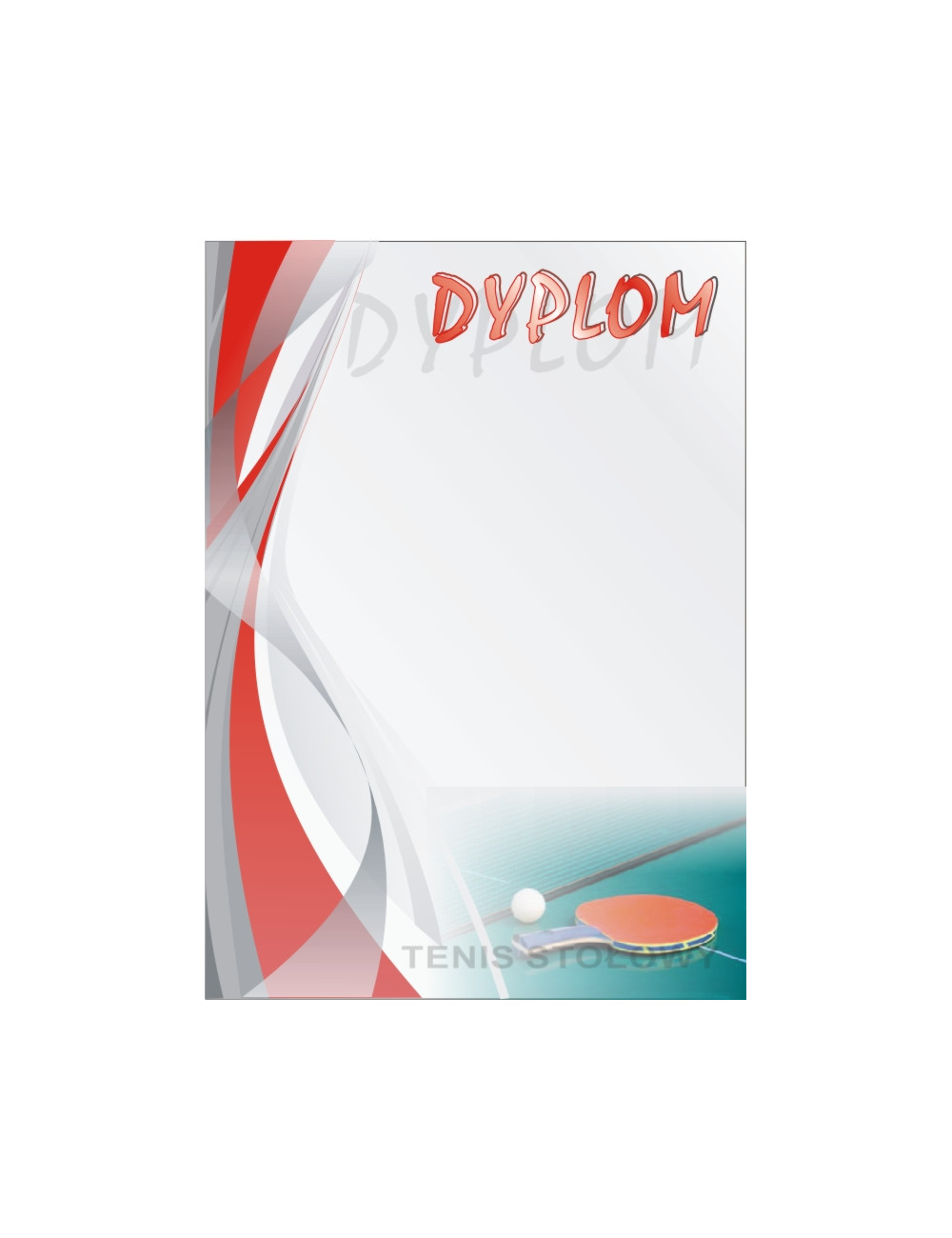 DYP 267 - FOLIOPAK (25szt) - Dyplom papierowy 200g format A4 - TENIS STOŁOWY