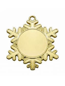 MDX47-B  Medal  SNOW z miejscem na wklejkę, kolor brązowy - średnica 50mm