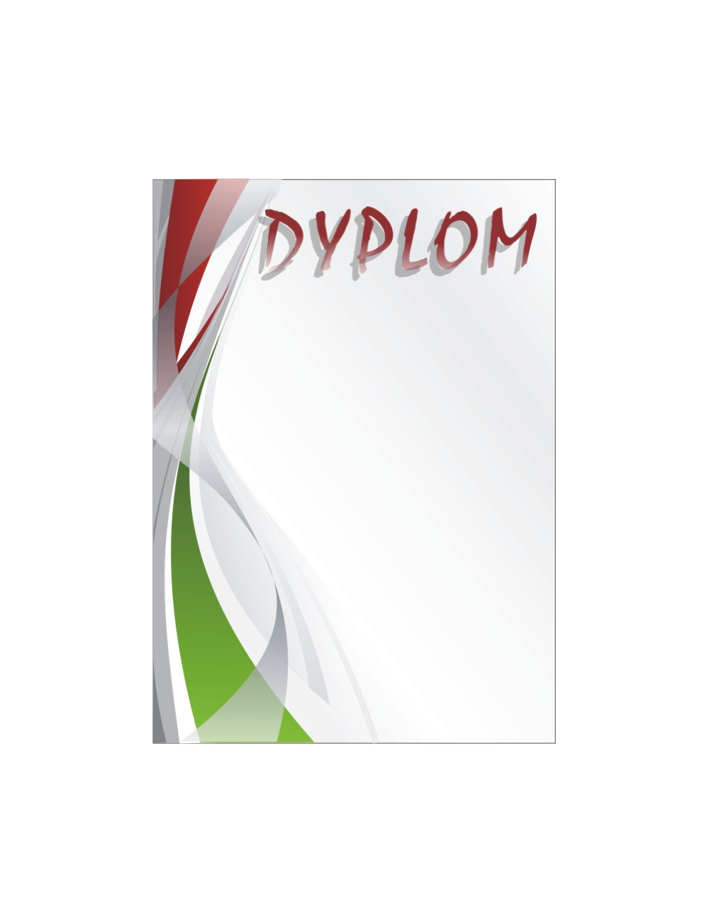 DYP 269 - FOLIOPAK (25szt) - Dyplom papierowy 200g format A4 - OGÓLNY kolorystyka klubowa LEGIA, LZS itp.