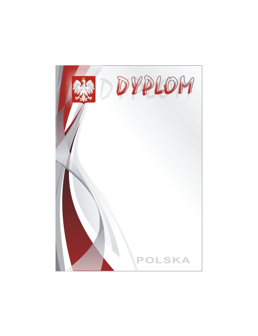 DYP 270 - FOLIOPAK (25szt) - Dyplom papierowy 200g format A4 - GODŁO POLSKI