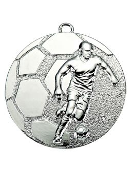 MDX61-S  Medal piłka nożna kolor srebrny 50mm