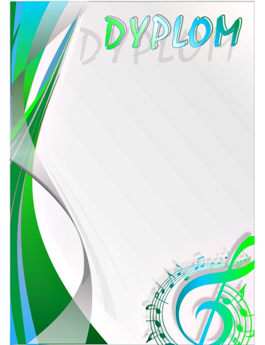 DYP 272 - FOLIOPAK (25szt) - NOWOŚĆ - Dyplom papierowy 200g format A4 - MUZYKA