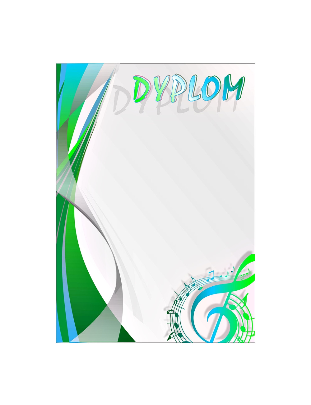 DYP 272 - FOLIOPAK (25szt) - NOWOŚĆ - Dyplom papierowy 200g format A4 - MUZYKA