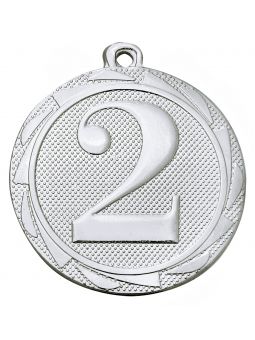 MDX702-S medal stalowy 2 MIEJSCE, kolor srebrny, średnica 45mm, grubość 2mm
