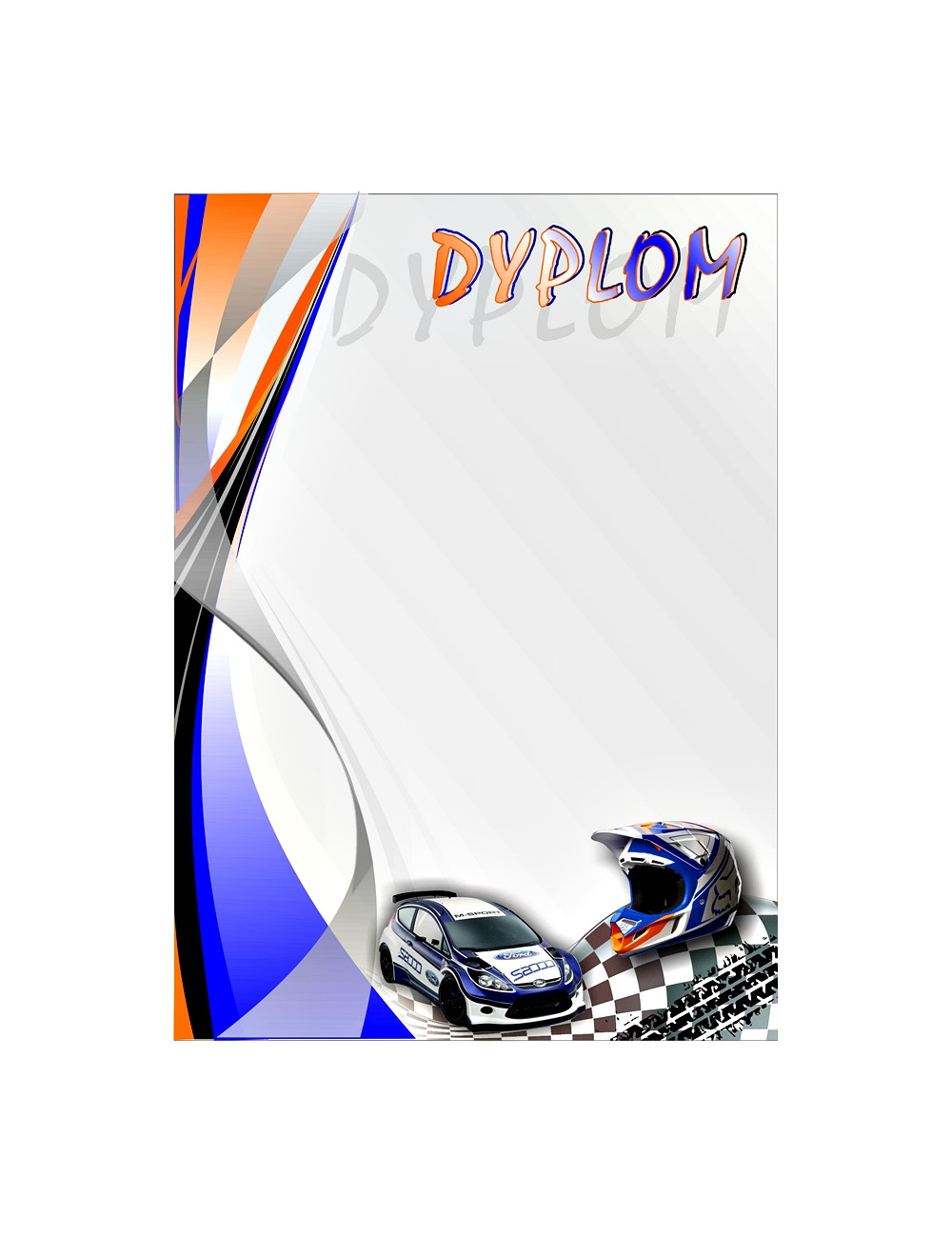 DYP 277 - FOLIOPAK (25szt) - Dyplom papierowy 200g format A4 - SPORTY MOTOROWE