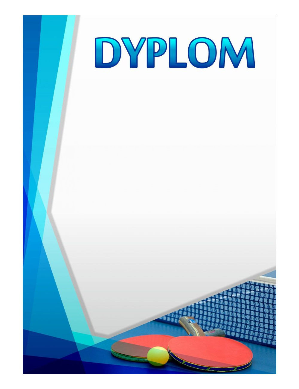 DYP 285 - FOLIOPAK (25szt) - Dyplom papierowy 150g format A4 -  TENIS STOŁOWY