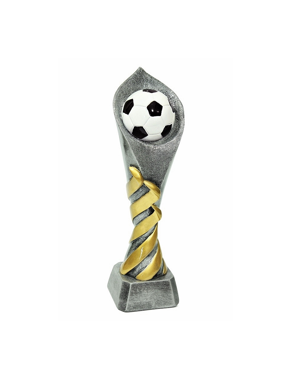 FTX005  Statuetka odlewana seria X-TOP - piłka nożna  W-100mm, H-350mm (tab.53/72x37 mm)
