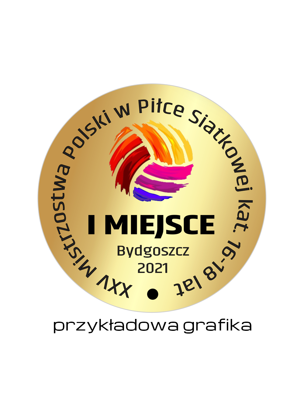 GRAW - D5-G - Złota wklejka aluminiowa 38mm grawerowana w kolorze