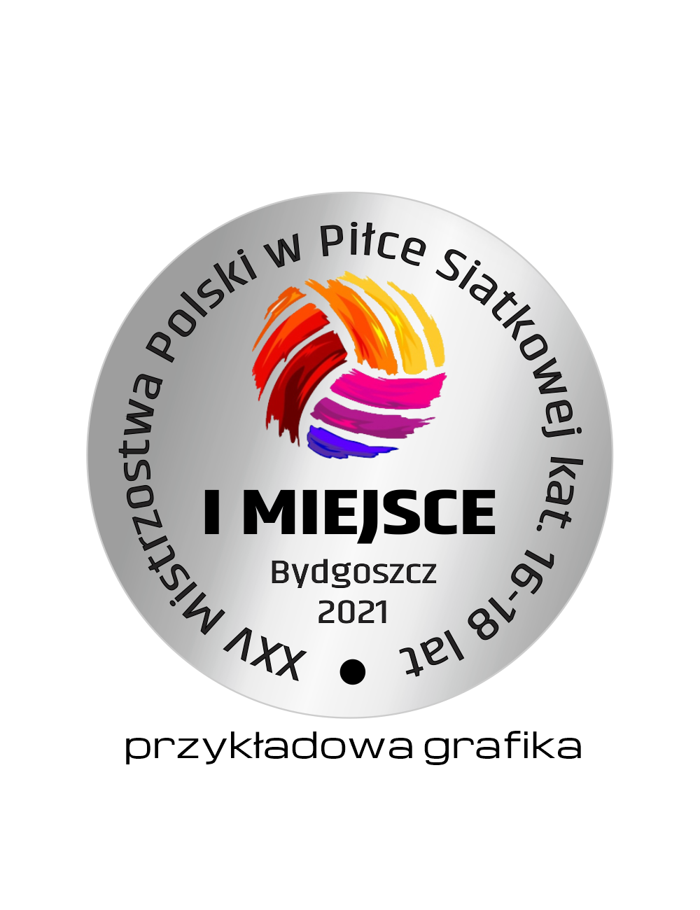 GRAW - D5-S - Srebrna wklejka aluminiowa 38mm grawerowana w kolorze