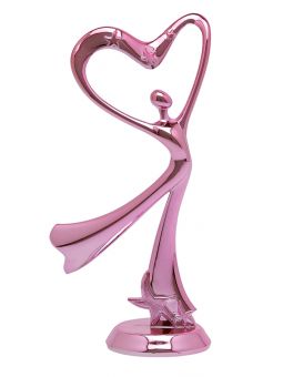 PX255-G-pink   Figurka plastikowa - taniec - SERCE, wysokość H-165mm (P00662.01)