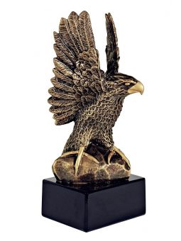 RX011  Statueta odlewana NEW EAGLE orzeł na postumencie  W-120mm x  H-265mm (tab.38x92) 