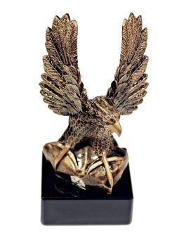 RX011  Statueta odlewana NEW EAGLE orzeł na postumencie  W-120mm x  H-265mm (tab.38x92) 