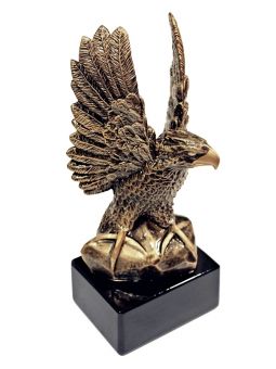 RX011  Statueta odlewana NEW EAGLE orzeł na postumencie  W-120mm x  H-265mm (tab.38x92) 