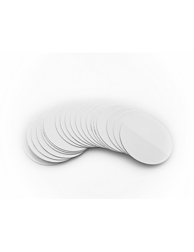 SCX-025-W - FOLIOPAK 50szt  Krążki do sublimacji, średnica 25mm, kolor biały błyszczący (GLOSS WHITE) • krążki do sublimacji bia