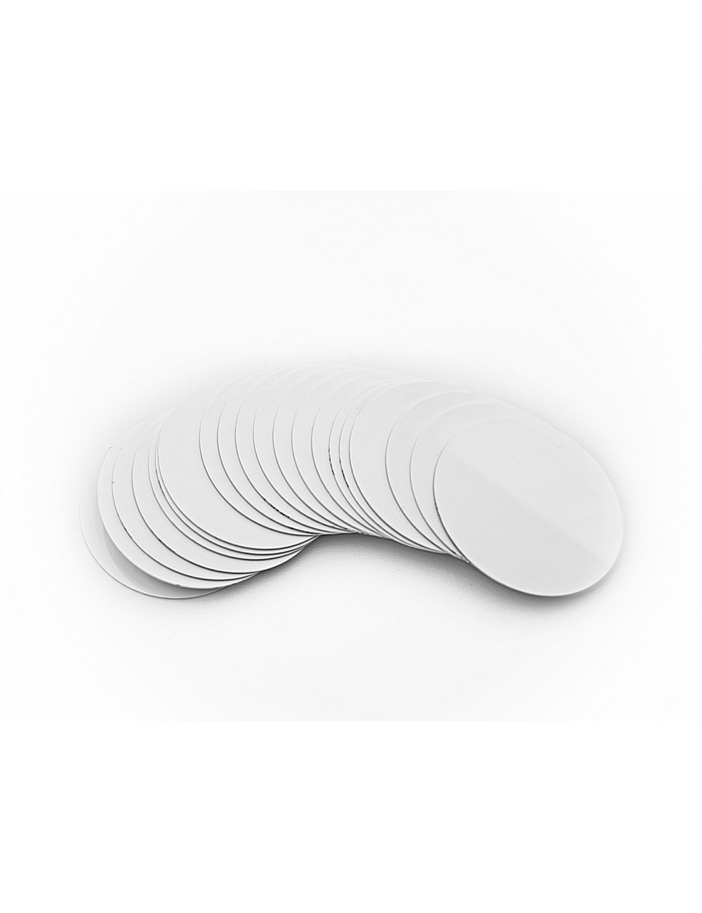 SCX-025-W - FOLIOPAK 50szt  Krążki do sublimacji, średnica 25mm, kolor biały błyszczący (GLOSS WHITE) • krążki do sublimacji bia