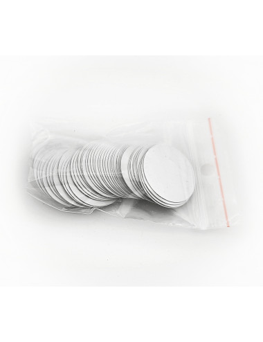 SCX-025-W - FOLIOPAK 50szt  Krążki do sublimacji, średnica 25mm, kolor biały błyszczący (GLOSS WHITE) • krążki do sublimacji bia