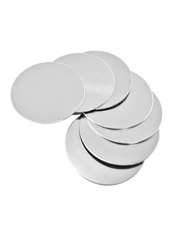 SCX-025-S - FOLIOPAK 50szt  Krążki do sublimacji, średnica 25mm, kolor srebrny błyszczący (MIRROR SILVER) • krążki do sublimacji