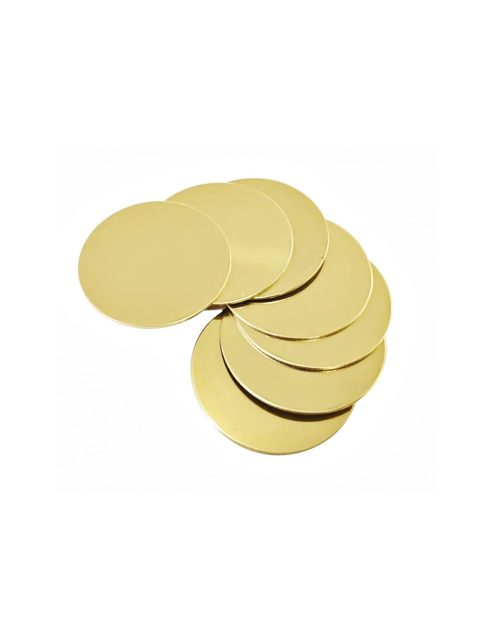 SCX-025-G - FOLIOPAK 50szt  Krążki do sublimacji, średnica 25mm, kolor złoty błyszczący (MIRROR GOLD) • krążki do sublimacji SCX