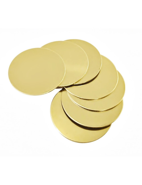 SCX-025-G - FOLIOPAK 50szt  Krążki do sublimacji, średnica 25mm, kolor złoty błyszczący (MIRROR GOLD) • krążki do sublimacji SCX