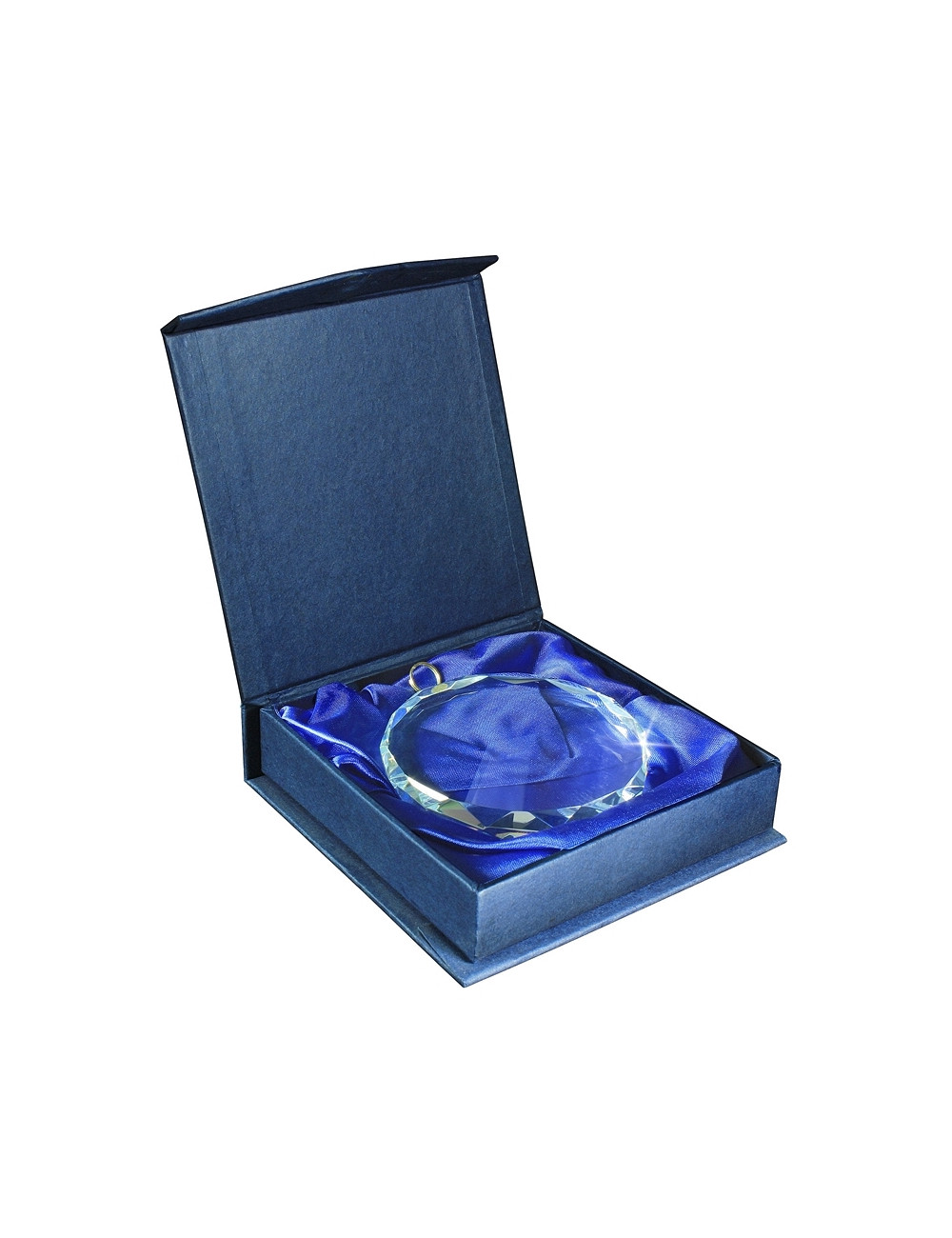 MDX-CRYSTAL   Medal kryształowy fazowany obustronnie w etui ozdobnym - średnica 70 mm, gr. 10mm