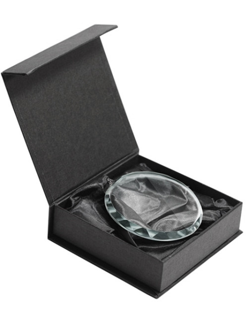 MDX-GLASS  Medal Szklany fazowany "bez etui" - średnica 70 mm, gr. 6mm