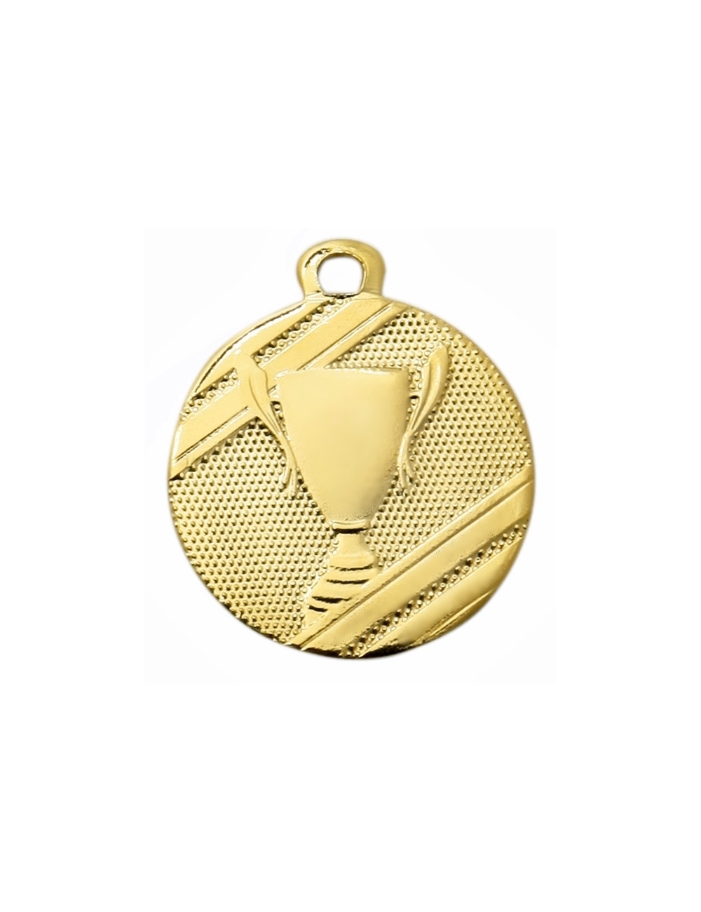 MDX006-G  Medal stalowy PUCHAR, kolor złoty, średnica R-32mm