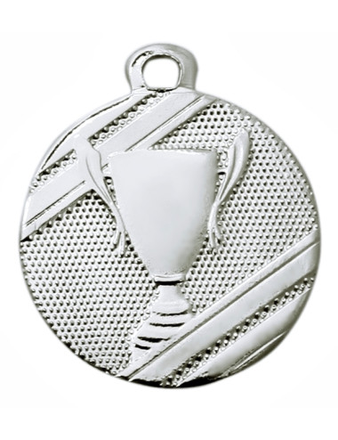 MDX006-S  Medal stalowy PUCHAR, kolor srebrny, średnica R-32mm