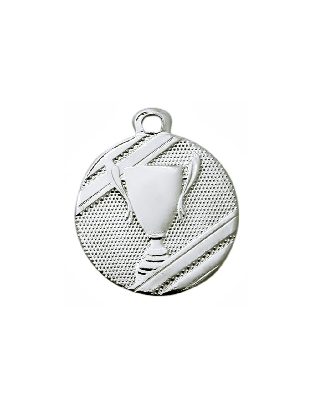 MDX006-S  Medal stalowy PUCHAR, kolor srebrny, średnica R-32mm