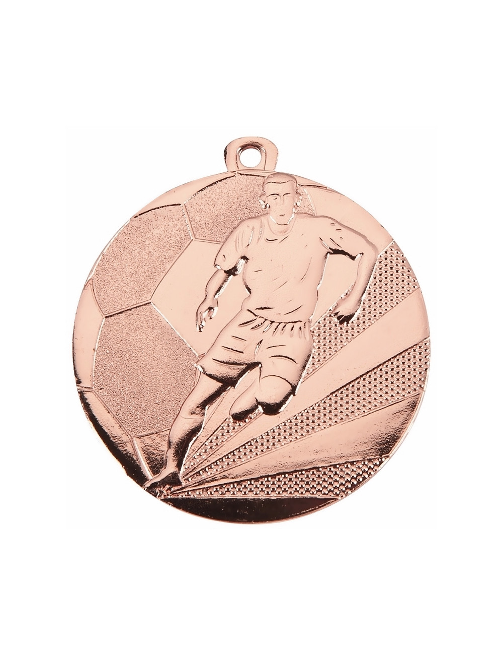 MDX012-B   Medal stalowy - PIŁKA NOŻNA - kolor brązowy R-50mm